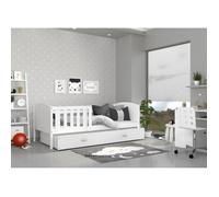 Lit Enfant Tomy 90x190 tiroir + Matelas Blanc - blanc