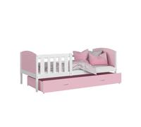 Lit Enfant Tomy 90x190 tiroir + Matelas Blanc - rose