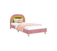 Lit enfant vidaxl 80x200 en mdf matelas sommier tete de lit - cadre a lattes bois