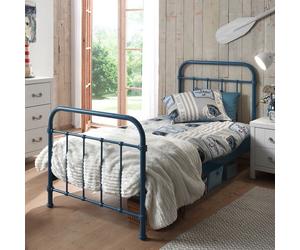 Lit enfant - Vipack - Bleu - Métal - 90x200cm - Style industriel