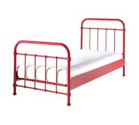 Lit enfant - Vipack - Rouge - Métal - 90x200cm - Style industriel