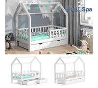 Lit enfant VitaliSpa Wiki, lit cabane, lit aire de jeux, 80 x 160, 2 tiroirs