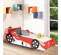 IDMarket Lit enfant TEDDI voiture Formule 1 70 x 140 cm Rouge
