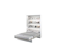 Lit escamotable 140 x 200 cm avec LED ouverture pneumatique - blanc brillant - SMART
