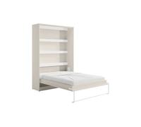 Lit escamotable 140 x 200 cm - Ouverture verticale manuelle - Avec LEDs - Beige - RAPILI