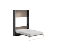 Lit escamotable 140 x 200 cm - Ouverture verticale manuelle - Coloris : Naturel et anthracite - MALINA II