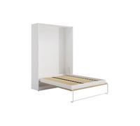 Lit escamotable 140 x 200 cm - Ouverture verticale manuelle - Coloris : Naturel et blanc - BEGANIO