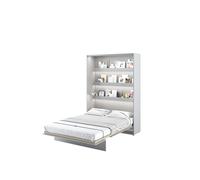 Lit escamotable 140 x 200 cm vertical avec LED ouverture pneumatique - gris mat - SMART