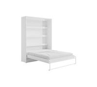 Lit escamotable 160 x 200 cm - Ouverture verticale manuelle - Avec LEDs - Blanc - RAPILI