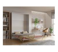 Lit escamotable 160 x 200 cm - Ouverture verticale manuelle - Blanc - MALINA II