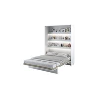 Lit escamotable 160 x 200 cm vertical avec LED ouverture pneumatique - blanc mat - SMART