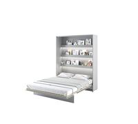 Lit escamotable 160 x 200 cm vertical avec LED ouverture pneumatique - gris mat - SMART