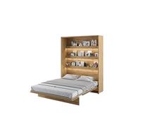 Lit escamotable 180 x 200 cm vertical avec LED ouverture pneumatique - chêne - SMART