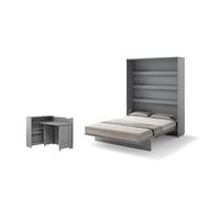 Lit escamotable 2 personnes vertical SMART avec bureau EASY ouverture à droite.