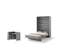 Lit escamotable 2 personnes vertical SMART avec bureau EASY ouverture à droite.