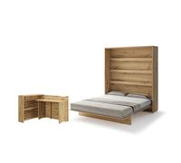 Lit escamotable 2 personnes vertical SMART avec bureau ENJOY ouverture à droite