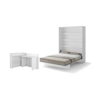 Lit escamotable 2 personnes vertical SMART avec bureau ENJOY ouverture à droite