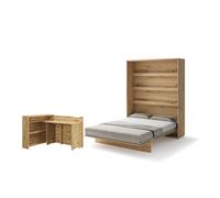 Lit escamotable 2 personnes vertical SMART avec bureau ENJOY ouverture à droite