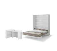 Lit escamotable 2 personnes vertical SMART avec bureau ENJOY ouverture à droite