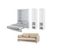 Lit escamotable avec canapé bouclette et rangements - SMART