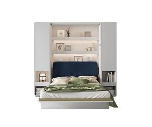 Lit escamotable avec rangements et tête de lit ouverture pneumatique - SMART