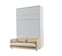 Lit escamotable canapé intégré beige velours- SMART