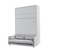 Lit escamotable canapé intégré gris claire - SMART