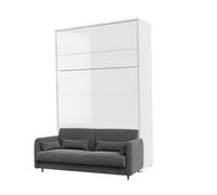 Lit escamotable canapé intégré tissu gris anthracite - SMART