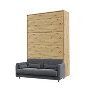 Lit escamotable canapé intégré tissu gris anthracite - SMART