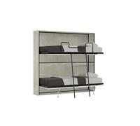Lit escamotable double horizontal Kando avec matelas en cachemire