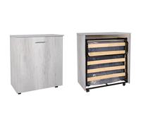 Lit escamotable gain de place avec matelas 80x180 Chêne Blanc