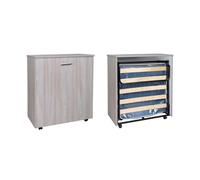 Lit escamotable gain de place avec matelas 80x180 orme gris