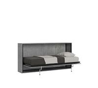 Lit escamotable horizontal 1 couchage 85 Kando avec matelas Ciment -