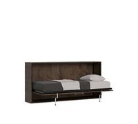 Lit escamotable horizontal 1 couchage 85 Kando avec matelas Noyer -