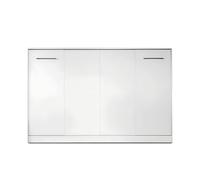 Lit escamotable horizontal 120 x 200 cm avec ouverture à ressort- blanc mat - ZEN
