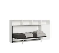Lit escamotable horizontal - Kando - 1 place - Frêne Blanc - Design contemporain - Mécanisme de sécurité