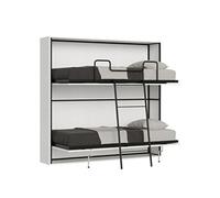 Lit escamotable horizontal superposé 2 couchages 85 Kando Frêne Blanc -