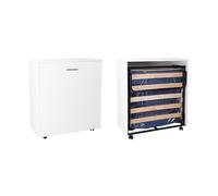 Lit escamotable peu encombrant à roulettes matelas 80x180 Blanc