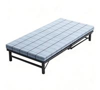 Lit Escamotable Portable Double 200 X 72 Cm pour Adultes, Lit Pliant avec Matelas en Mousse à Mémoire de Forme, Chaise Camping Cadre en Métal Robuste, Poulie Silencieuse(Blue)