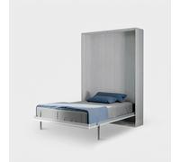 Lit escamotable simple 120x190cm armoire blanche Kentaro