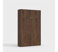 Lit escamotable une place et demie 120x190cm bois noyer Kentaro