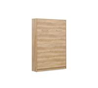 Lit escamotable vertical 120 x 200 cm avec 2 armoires mécanisme d'ouverture à ressort - bois - COZY