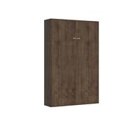 Lit escamotable vertical 140x190 cm bois noyer Kanto