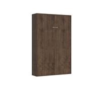 Lit escamotable vertical 140x190 cm bois noyer Kanto