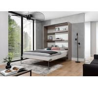 Lit escamotable vertical 140 x 200 cm ouverture pneumatique - taupe mat - LOLITA