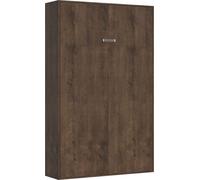 Lit escamotable vertical 140x190 cm bois noyer Kanto