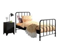 Lit et chevet Bronxx 90x200 noir Noir G