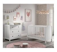 Pack - Lit Bébé & Commode "Amori" 60x120cm Blanc