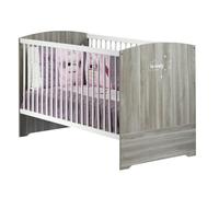 Lit bébé évolutif - 140x70cm - Babyprice Smile - Chêne silex - Blanc