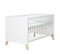 Lit Évolutif 70 X 140 Transformable En Lit Junior Roba - Leon - 3 Hauteurs - Pieds En Bois Massif - Blanc Blanc